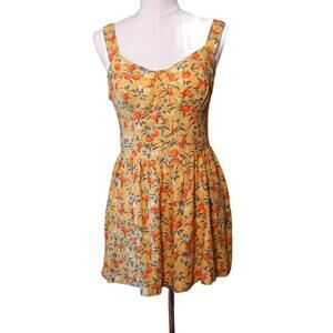 Wild Fable Yellow wOranges Romper Shorts M 0079